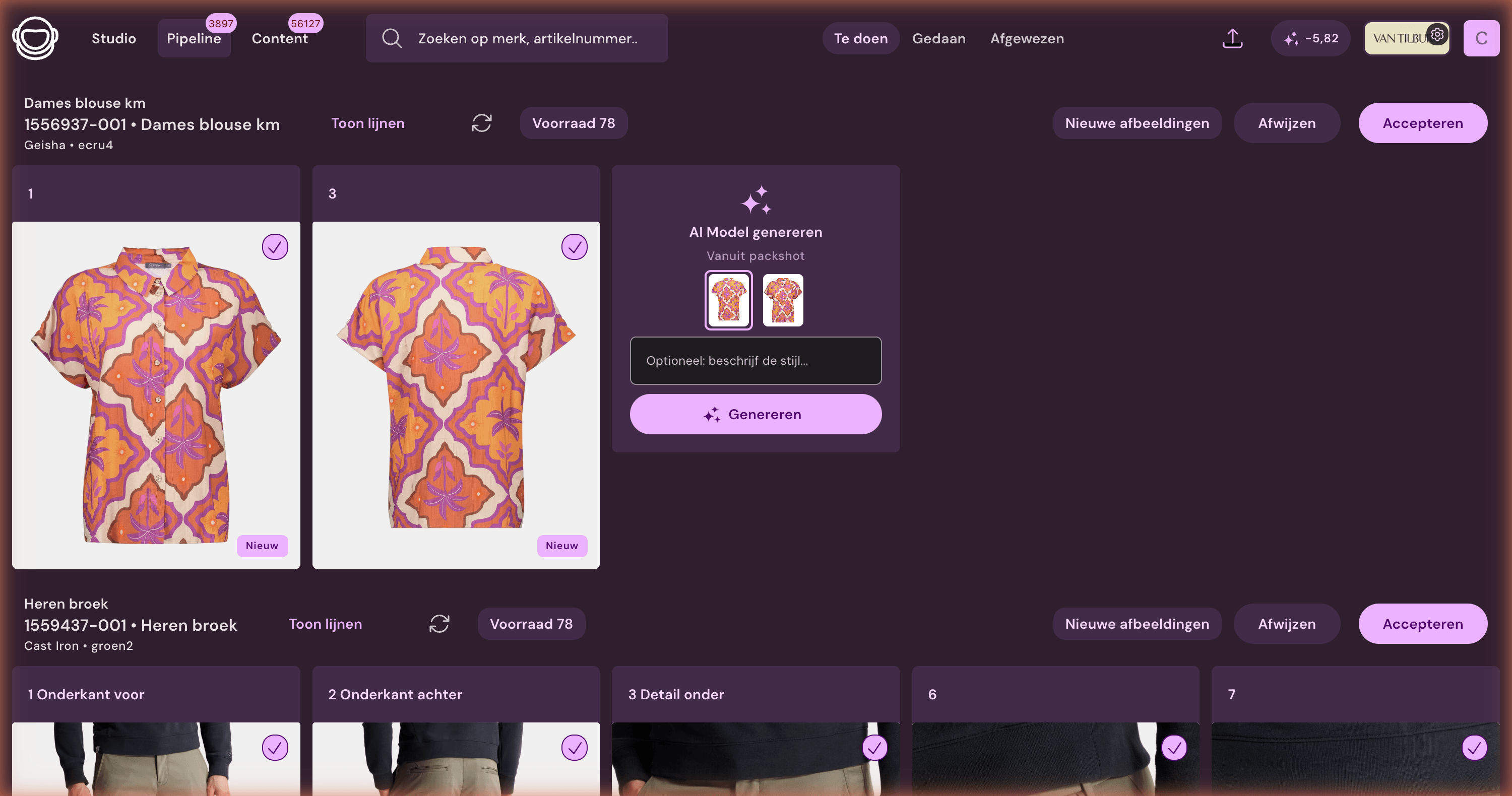 Photopilot Studio: AI Model genereren vanuit een packshot