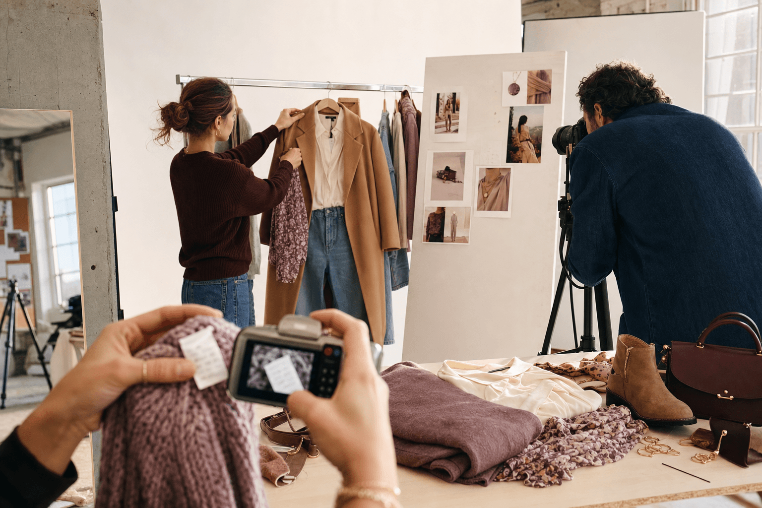 Stylingteam bouwt een Shop the Look-set en scant een waslabel