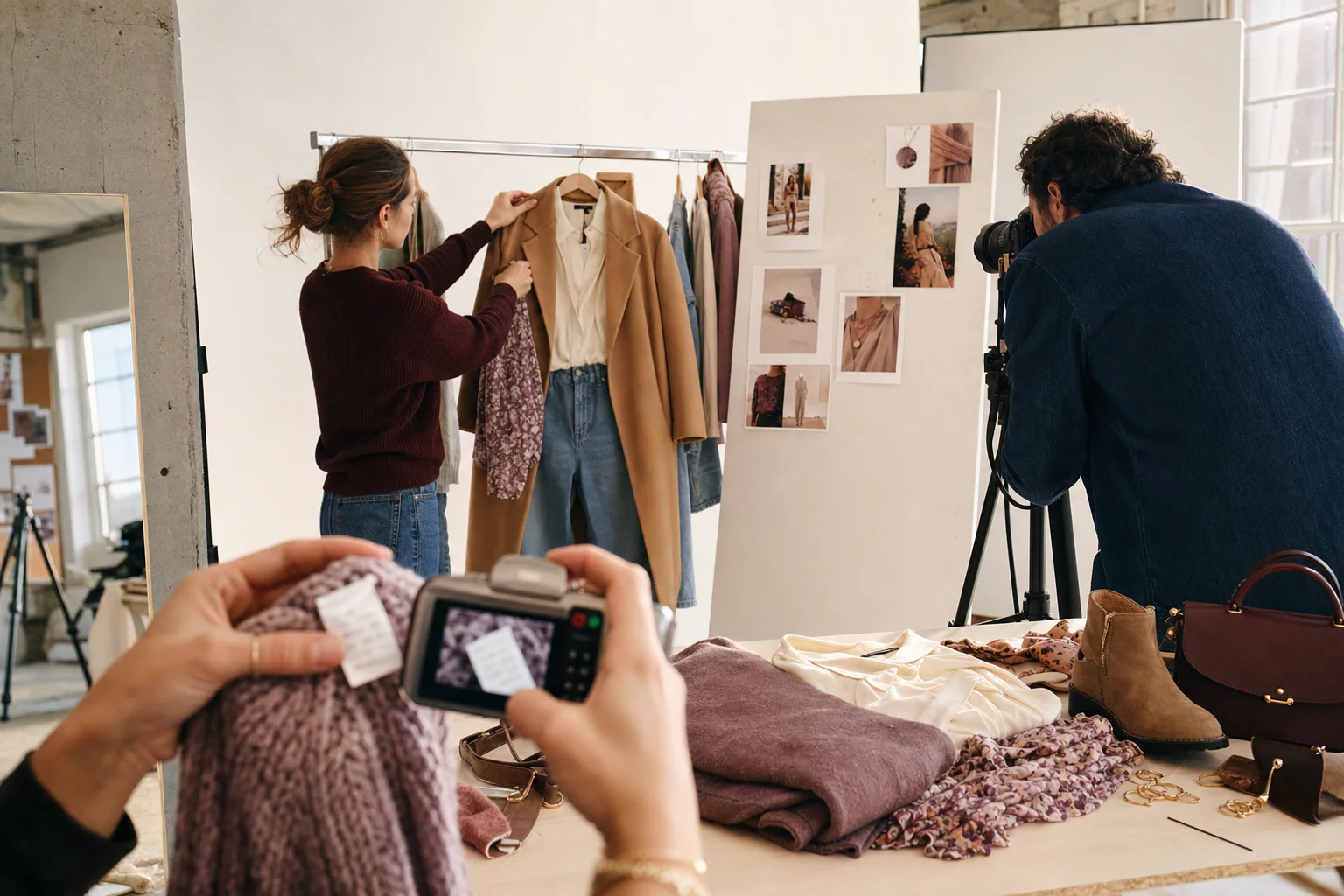 Stylingteam bouwt een Shop the Look-set en scant een waslabel