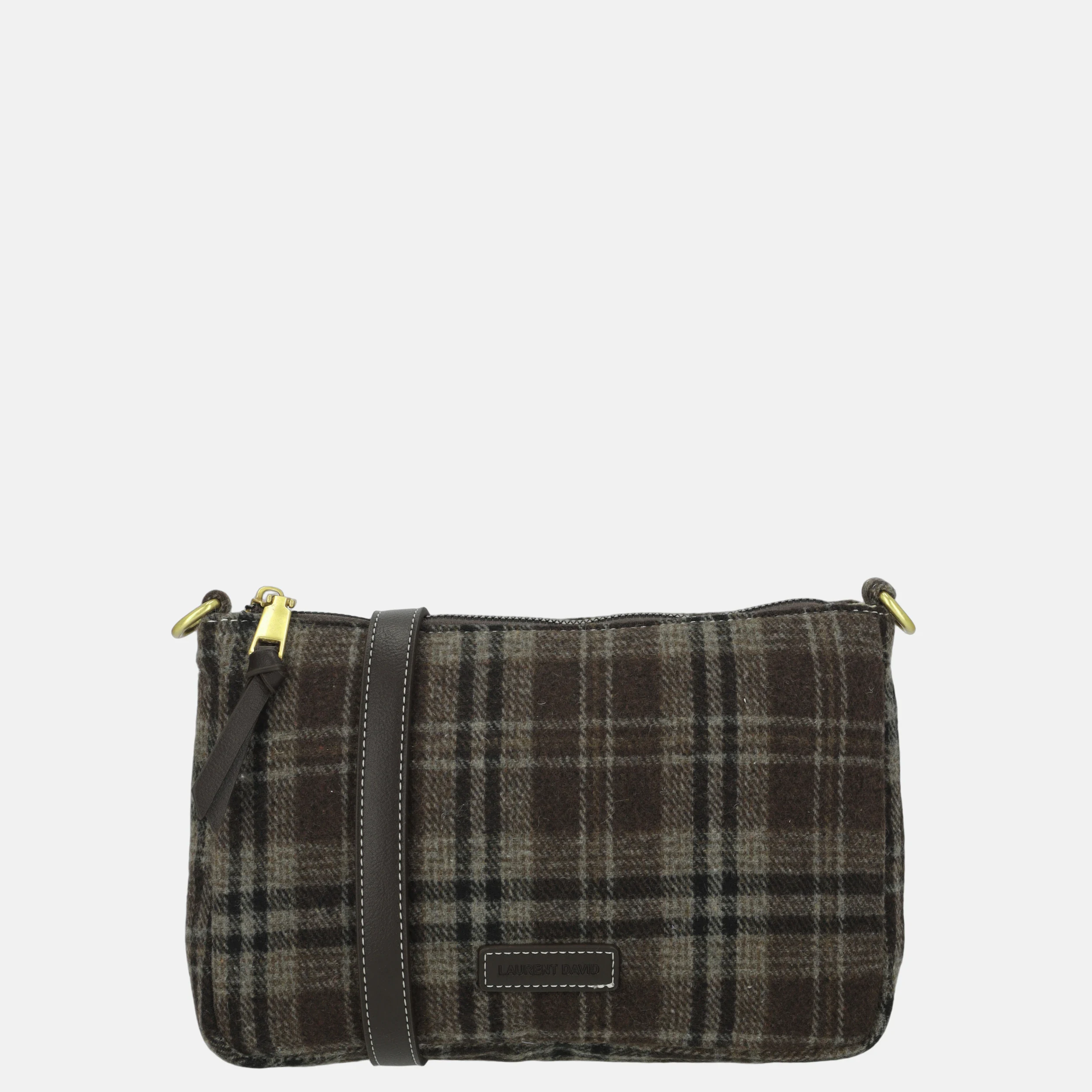Geruite crossbody-tas als packshot