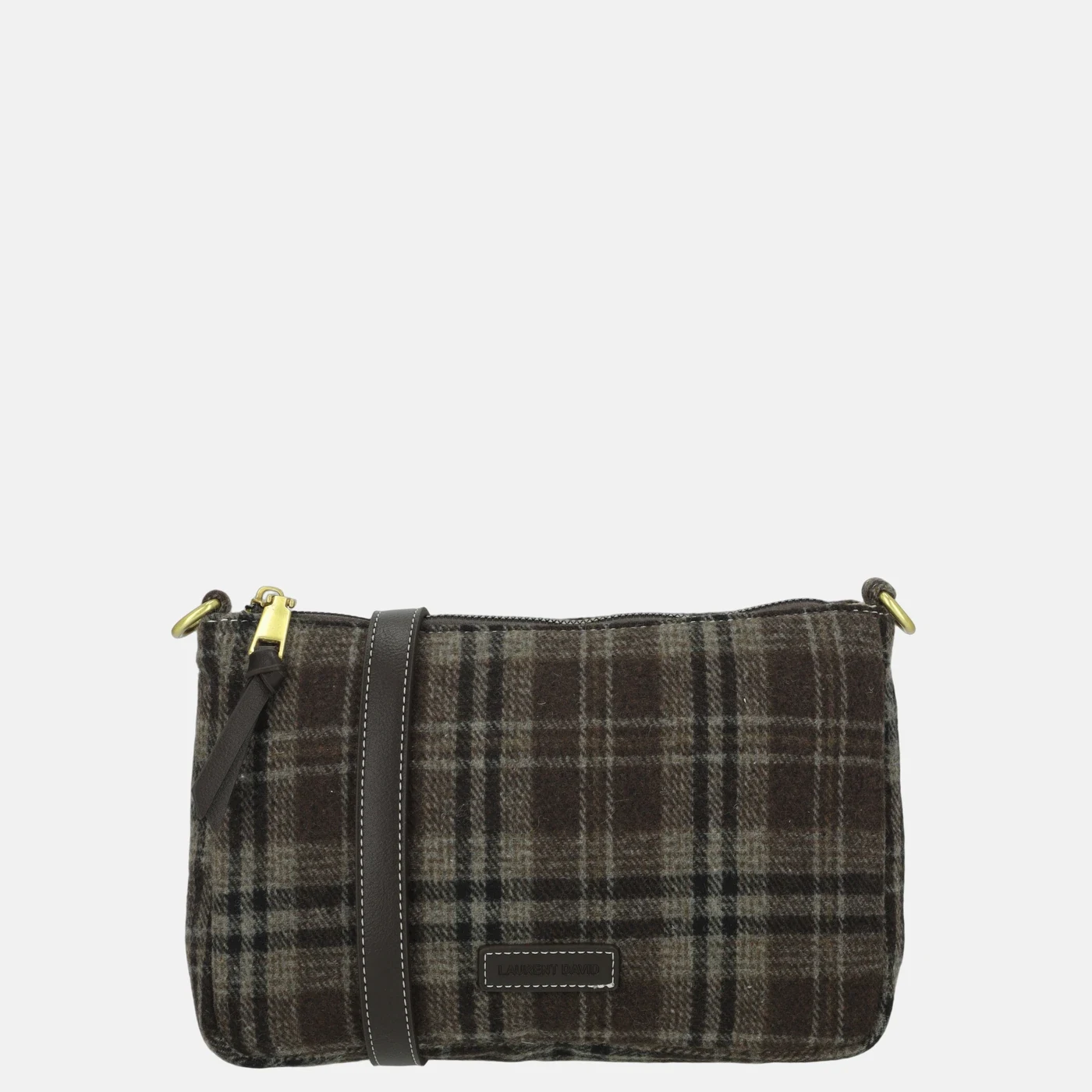 Geruite crossbody-tas als packshot