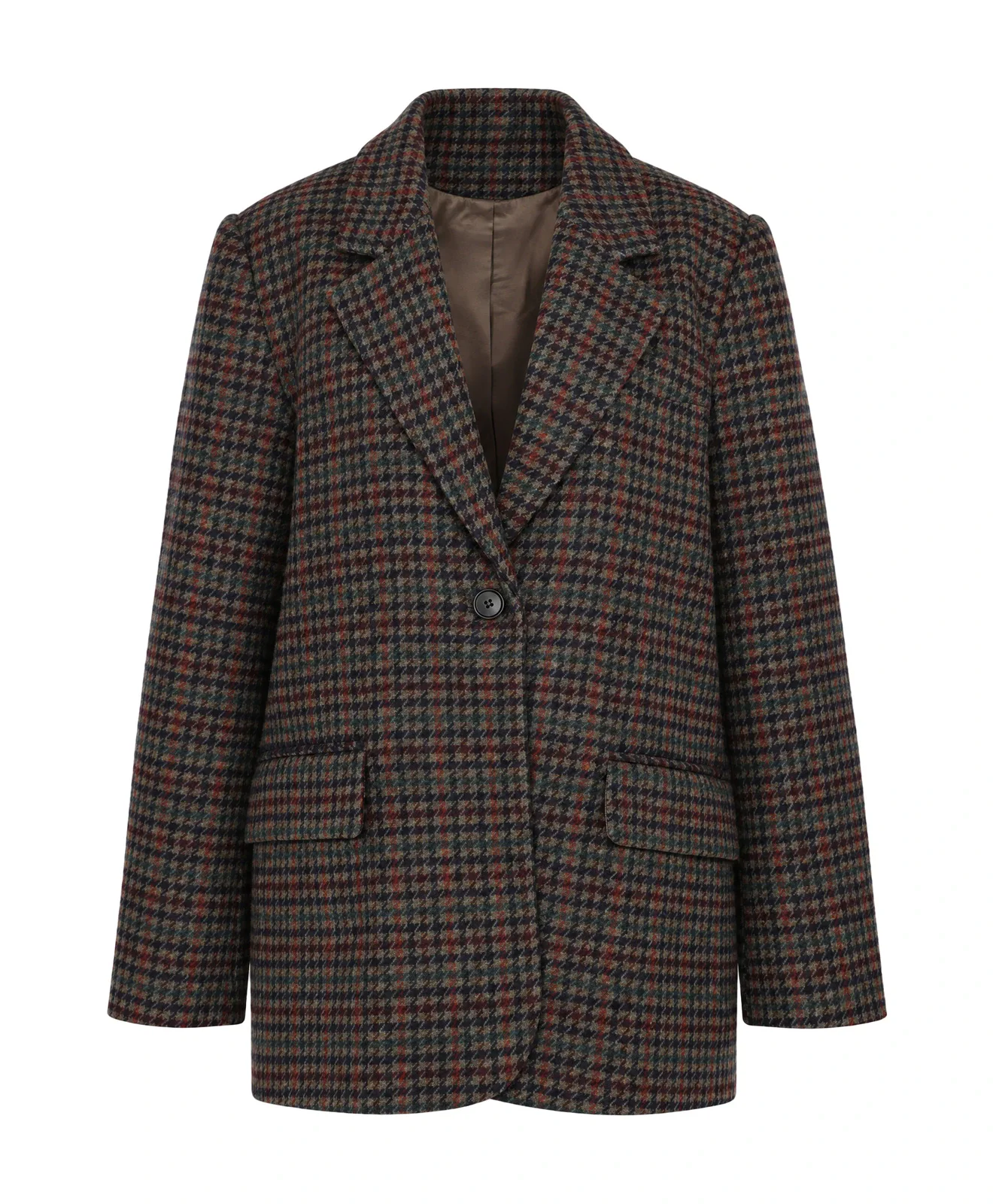Geruite blazer als ghost-packshot op wit